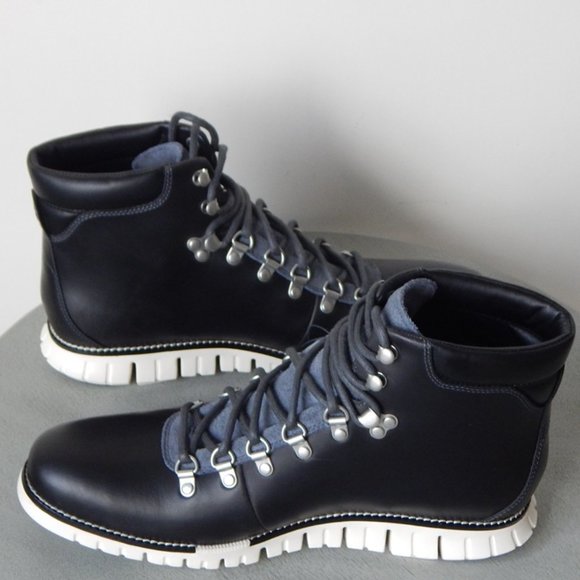 NIB Cole Haan ZEROGRAND Waterproof Hiker Boots Black Ivory Outsole Various Sizes - Picture 4 of 7